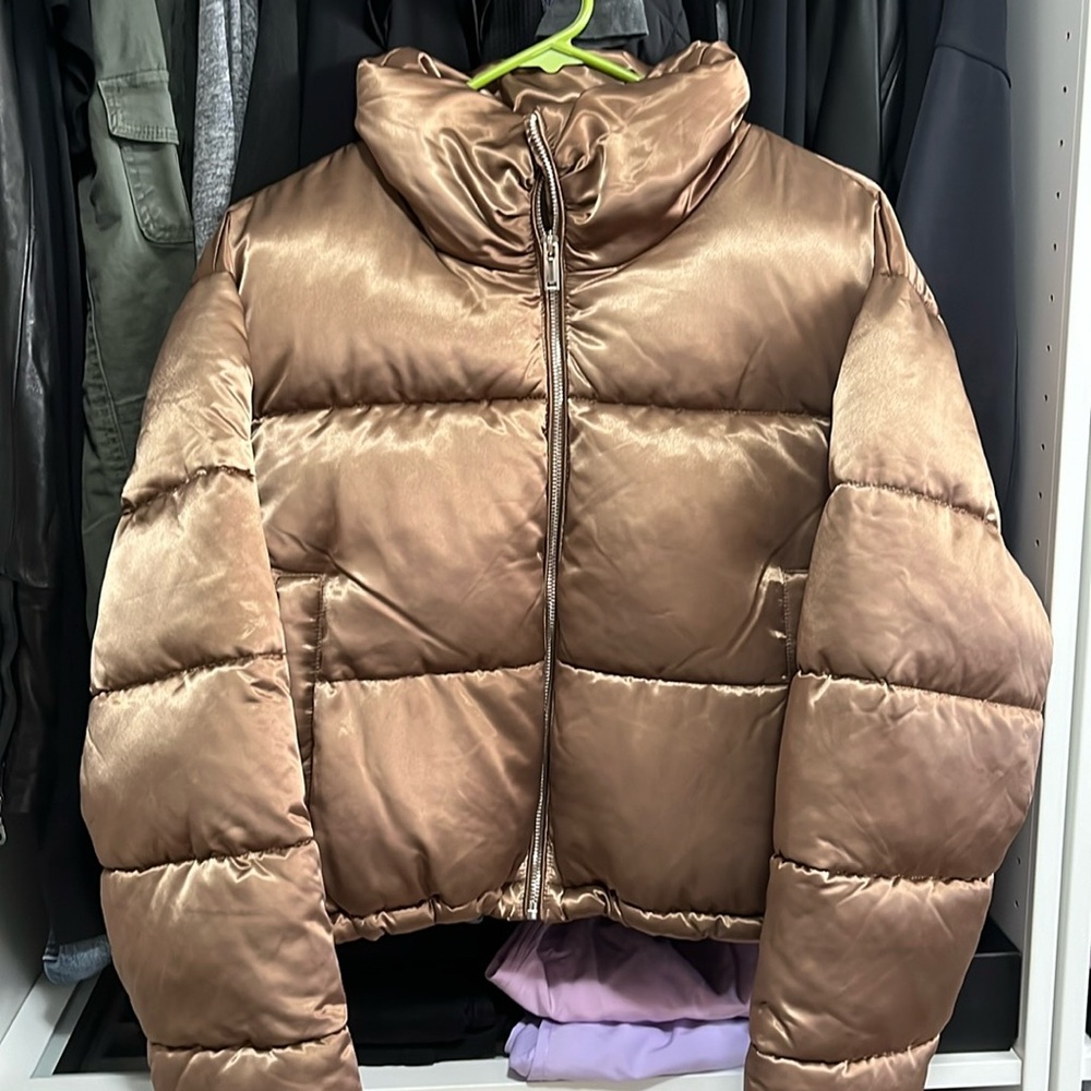 7 for All Mankind Bronze Brown Puffer Jacket NWT